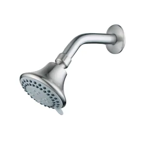 Regadera ABS Acquabela Verona Redonda Cepillado 4" Brazo 15cm 3 Funciones